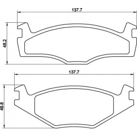 Kit plaquettes freins avant (74-92)