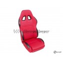 Siège baquet avant gauche "Sport" universel (rabattable/réglable, Alcantara rouge)