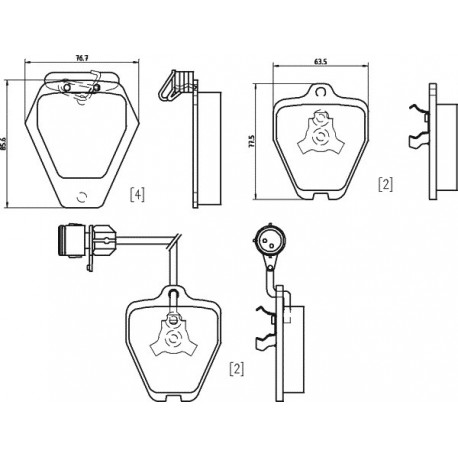 Kit plaquettes frein avant (98-01)