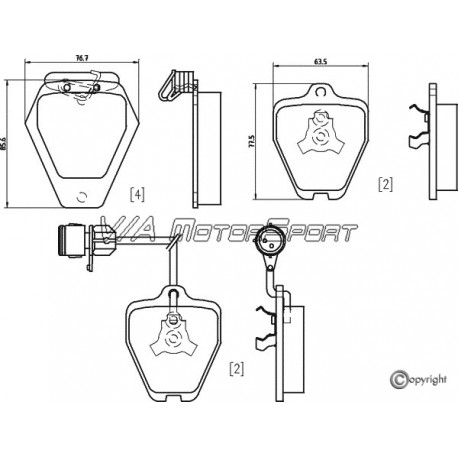 Kit plaquettes freins avant gauche/droite (93-99)