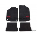 Kit tapis de sol avant/arrière gauche/droit "GTI" Volkswagen Golf I GTI 17 (74-84, velour, noir/rouge)