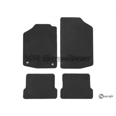 Kit tapis de sol avant/arrière gauche/droit Volkswagen Golf I/Jetta I 17/16 (74-84, velour, noir)