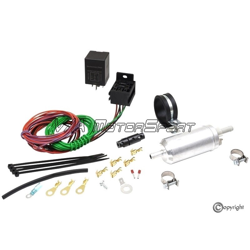 Kit pompe à essence & faisceau avec relais (12V, 95l/h, 0.27-0.38b