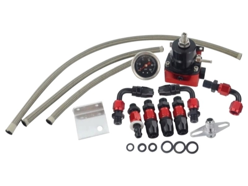 Dilwe Kit régulateur de pression de carburant réglable 160psi, aluminium universel (violet Dilwe Kit régulateur de pression de carburant réglable 160psi, aluminium universel (violet