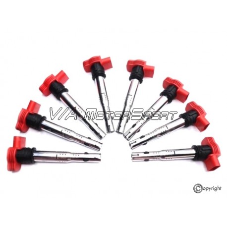 Kit bobines d'allumage avec fiches bougies H.P. "R8" moteur V8 3.6-4.2L 32-40VT (02-)