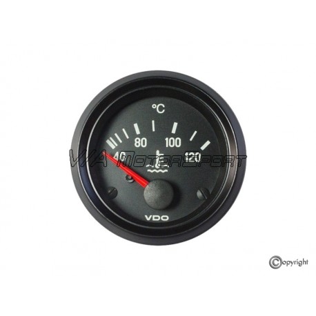 Indicateur température d'eau "VDO" (40-120°C, 52mm, 12V)
